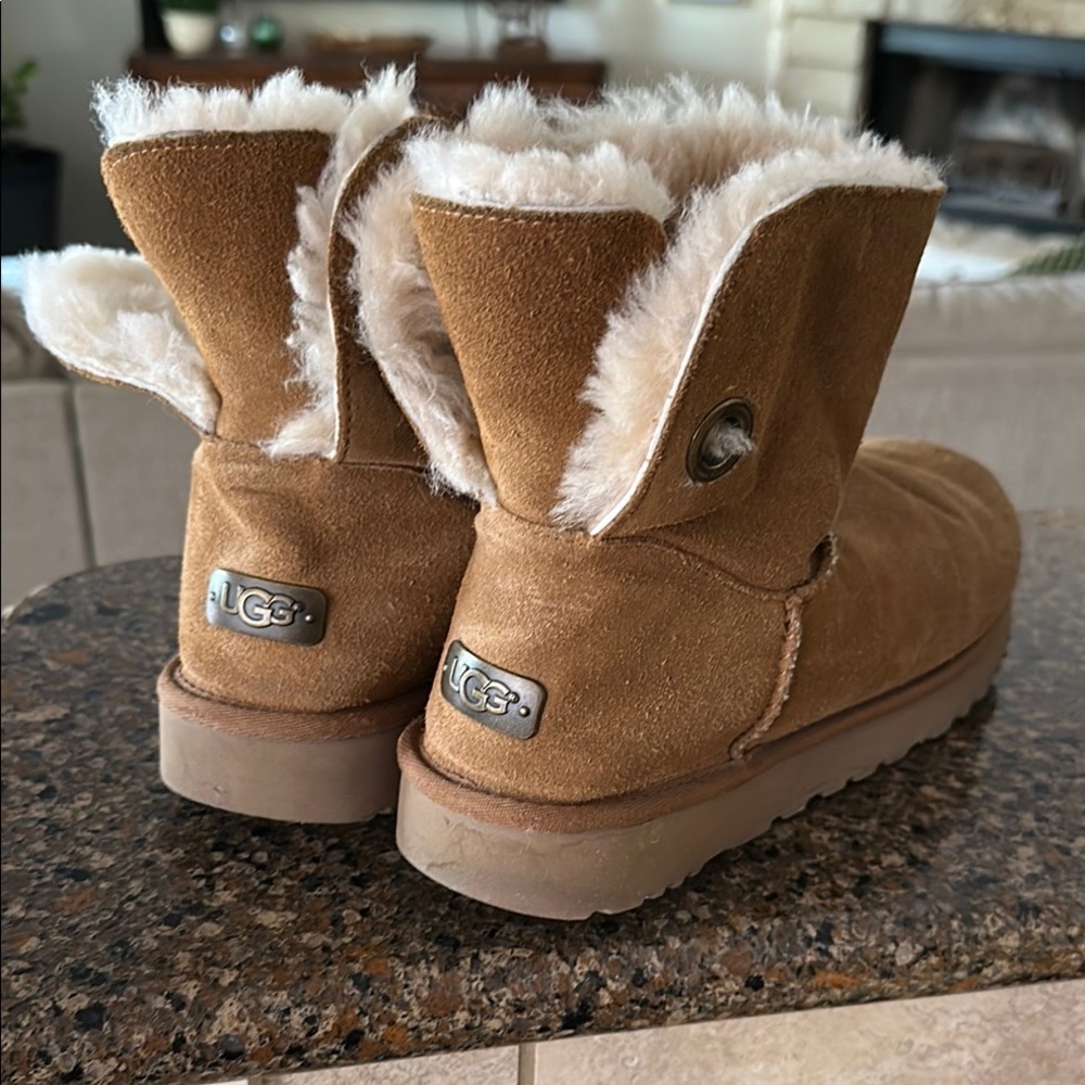 UGG Tan Suede Shearling Boots